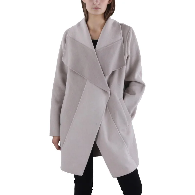 Tahari Womens Wool Blend Surplice Wool Coat