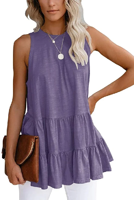 Bingerlily Women's Purple Flowy Tank Top